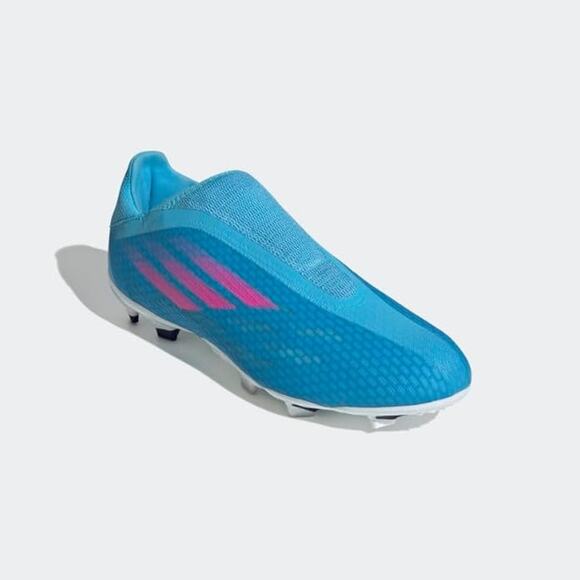 NWT adidas X Speedflow.3 FG Soccer Shoe Sky Rush/Pink/White Men’s 12 - Picture 3 of 8